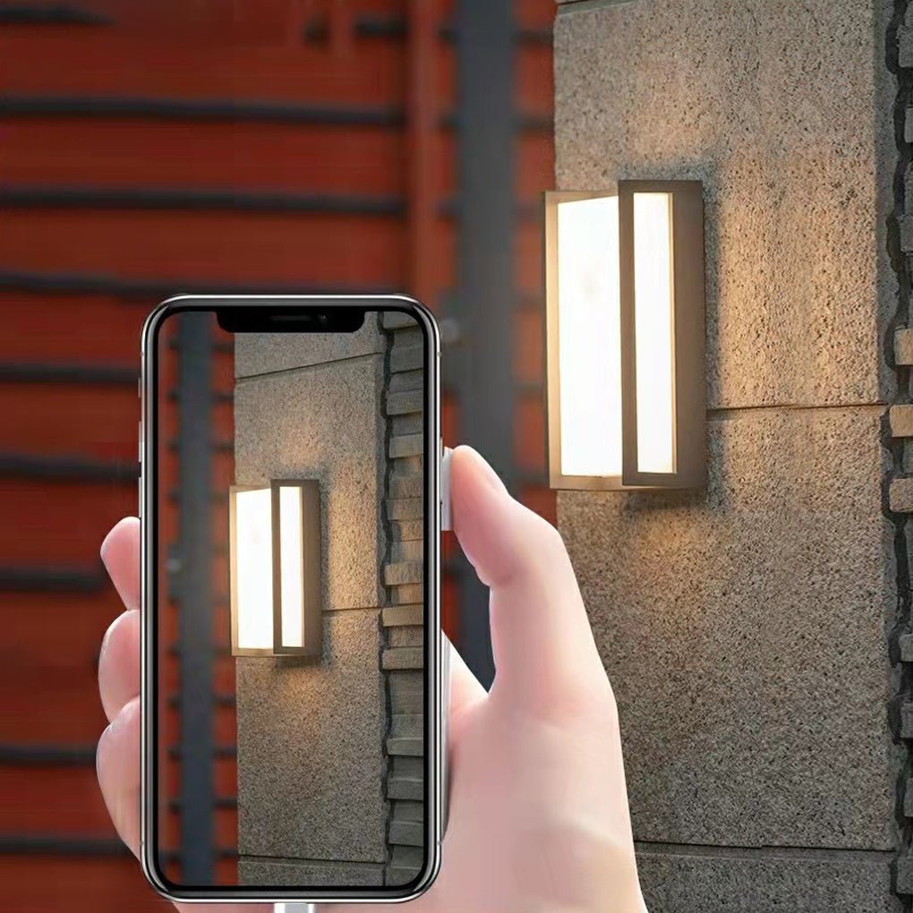 Modern Geometric Black Metal Outdoor Wall Light