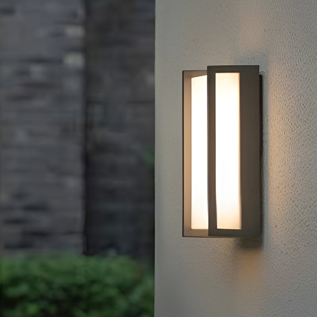 Modern Geometric Black Metal Outdoor Wall Light