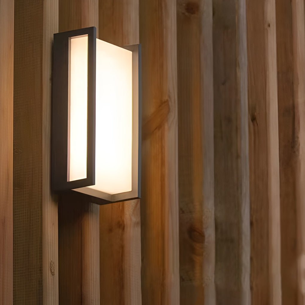 Modern Geometric Black Metal Outdoor Wall Light