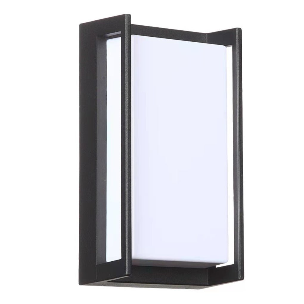 Modern Geometric Black Metal Outdoor Wall Light