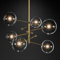 Geometric Globe Chandelier - Metal Glass Ceiling Light for Kitchen Dining Room