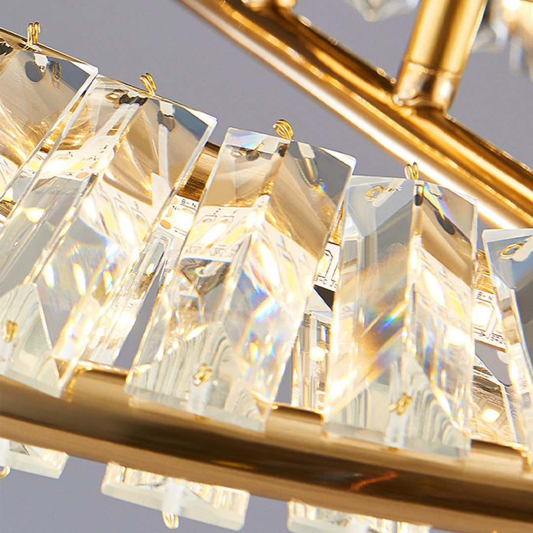 Luxury Gold Mobius Crystal Flush Mount Light Fixture