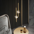 Modern Copper Crystal Pendant Light - 1-Light LED with 3-Step Dimming