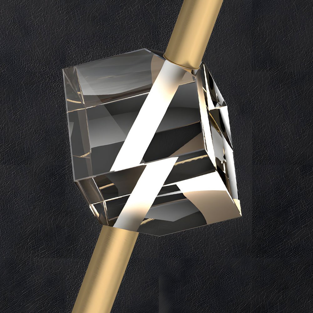 Modern Copper Crystal Pendant Light - 1-Light LED with 3-Step Dimming
