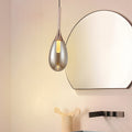 Modern LED Teardrop Pendant Light - Amber/Smoke Gray Glass