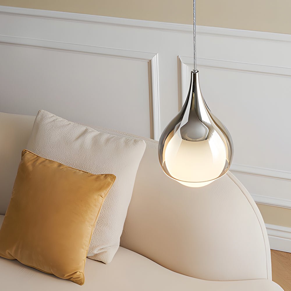 Modern Teardrop Glass Pendant Light, Adjustable Height, 1-Light Fixture, Contemporary Lighting, Home Decor, Dining Room, Kitchen Island, Bedroom, Unique Design, Elegant Illumination