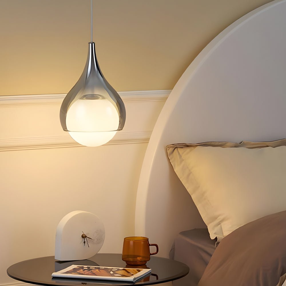 Modern Teardrop Glass Pendant Light, Adjustable Height, 1-Light Fixture, Contemporary Lighting, Home Decor, Dining Room, Kitchen Island, Bedroom, Unique Design, Elegant Illumination