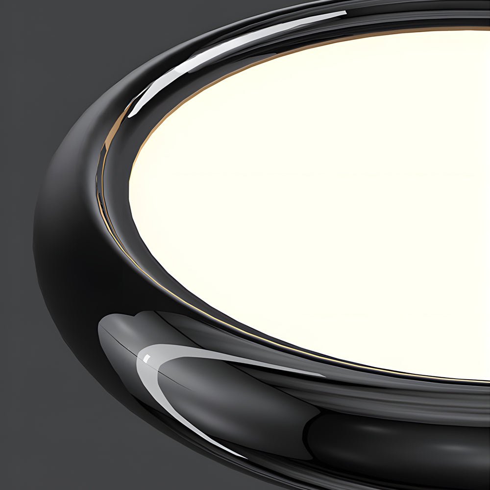 Modern 1/3-Light Black Chrome Round Metallic LED Pendant Light
