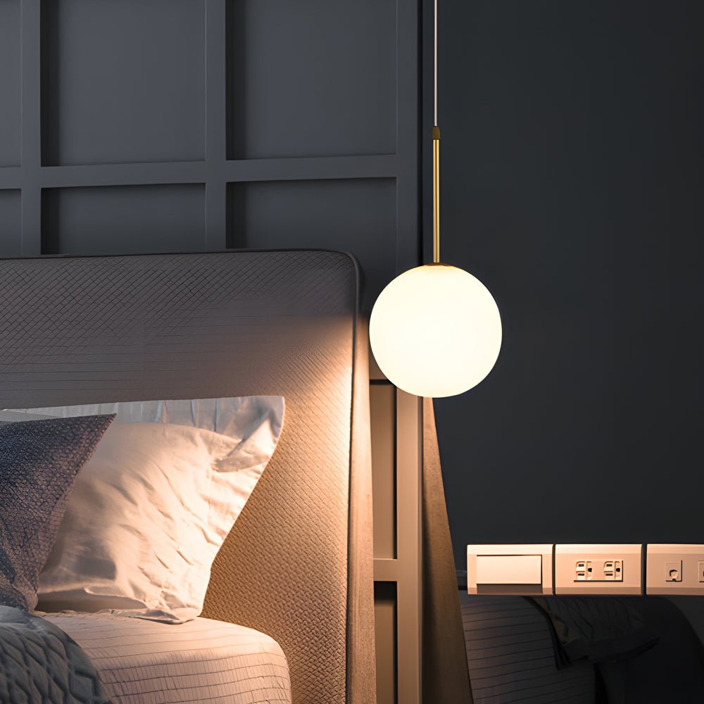 Modern White Glass Globe Pendant Light - Gold Finish 1/3-Light Hanging Fixture