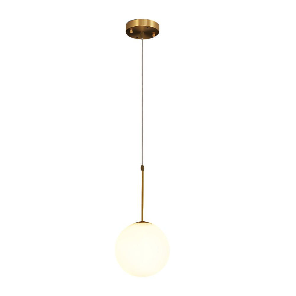 Modern White Glass Globe Pendant Light - Gold Finish 1/3-Light Hanging Fixture