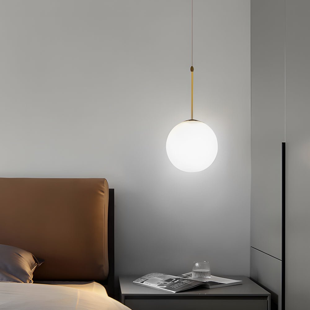 Modern White Glass Globe Pendant Light - Gold Finish 1/3-Light Hanging Fixture