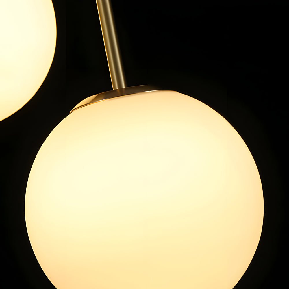 Modern White Glass Globe Pendant Light - Gold Finish 1/3-Light Hanging Fixture