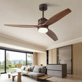3-Blade Ceiling Fan with Light Remote Control Wood Fandelier