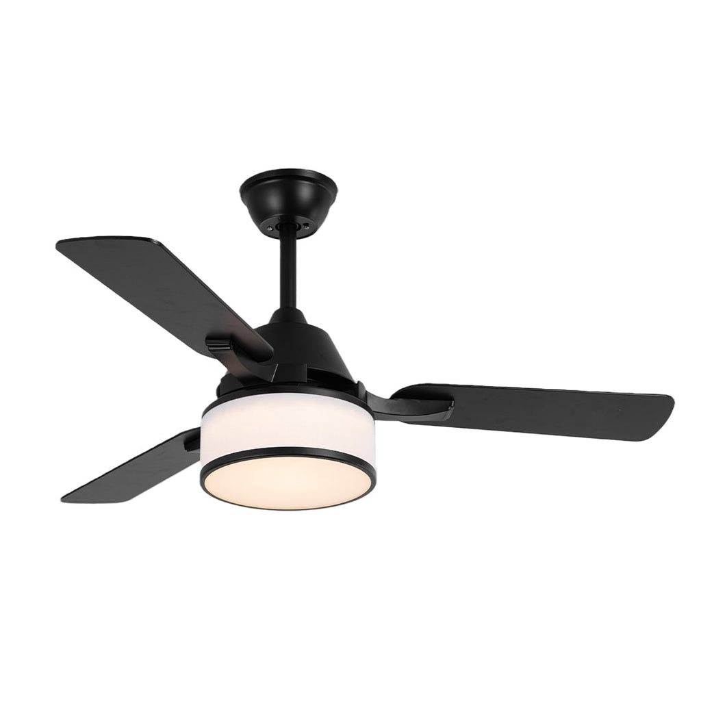 European Retro Ceiling Fan with Lights - Fabric Shade Lamp