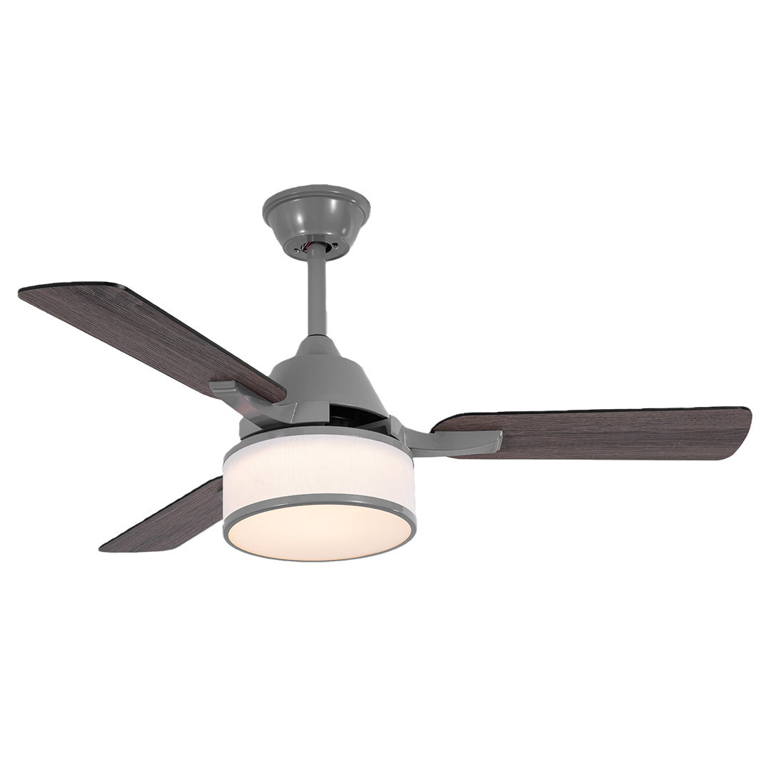 European Retro Ceiling Fan with Lights - Fabric Shade Lamp