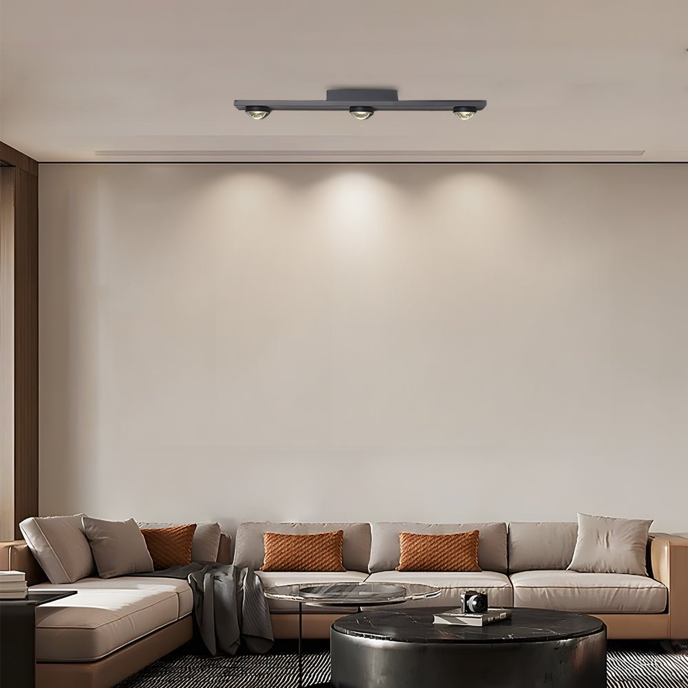 Black Linear Wall-Wash Ceiling Light - Surface Mounted Spot Light
