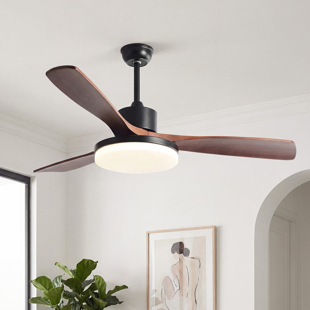 Nordic Dimmable LED Ceiling Fan Lamp with Remote Control - Frequency Conversion