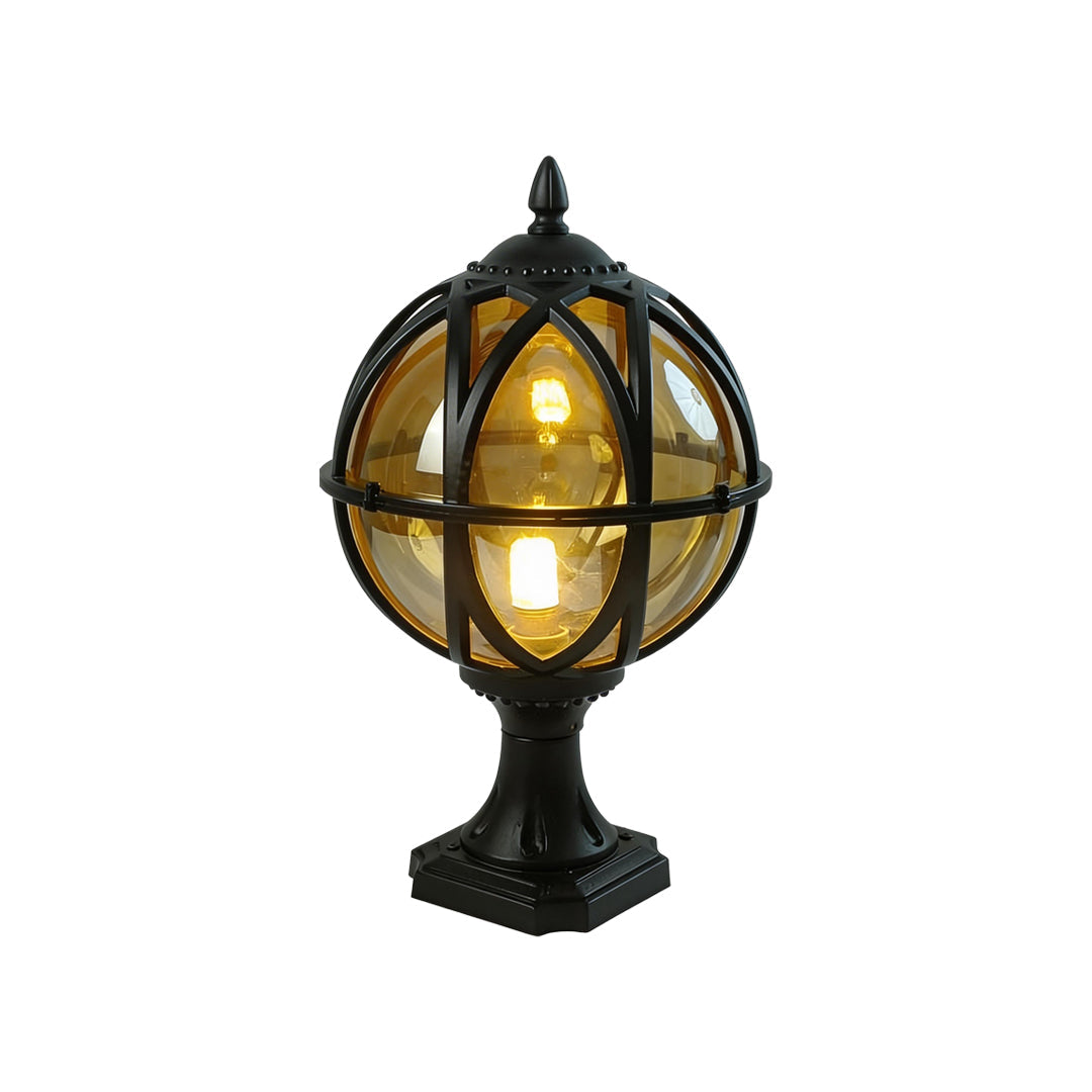 Globe Pillar Lights Outdoor Waterproof European Glass Lamp