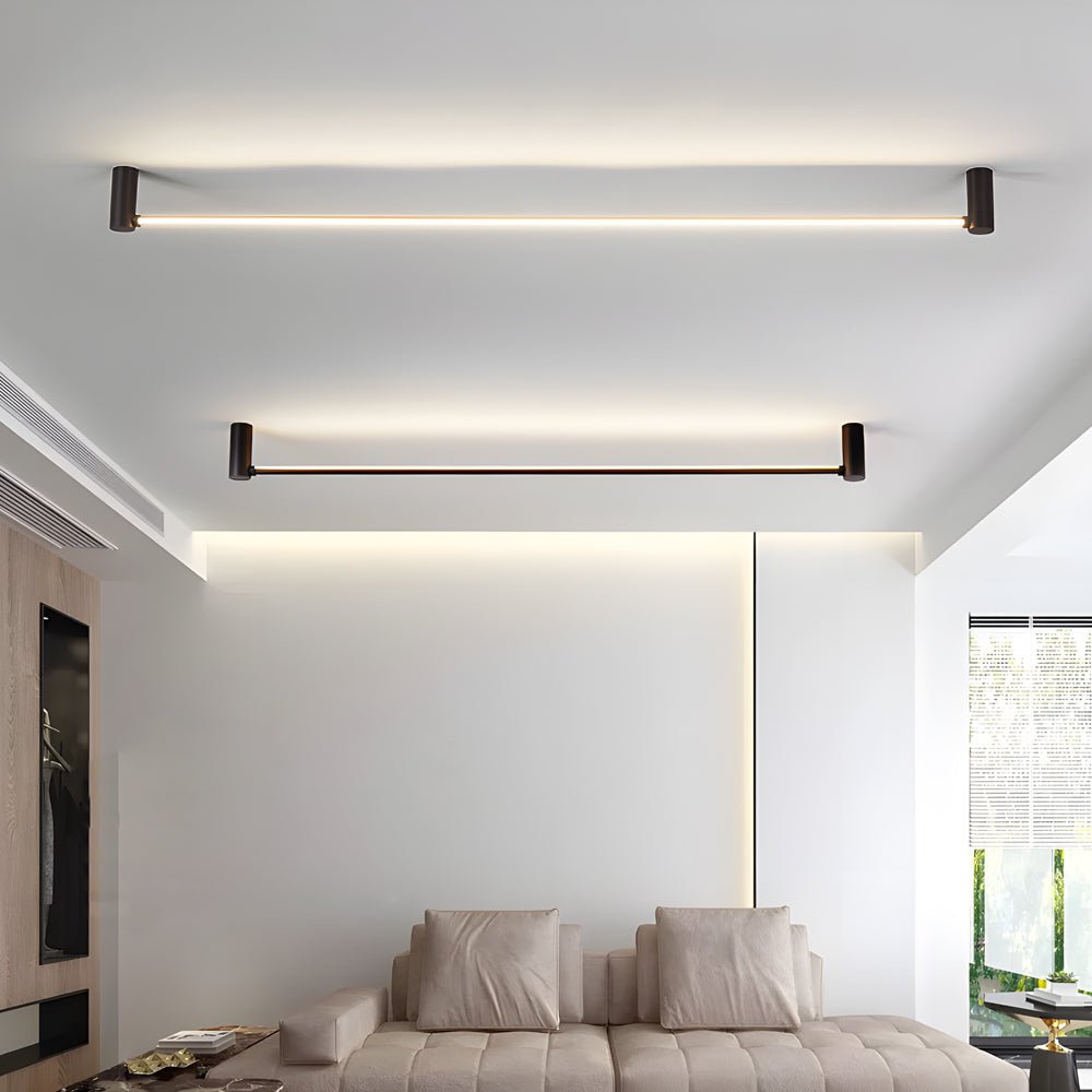 Modern Black LED Linear Ceiling Light - Multiple Sizes Available