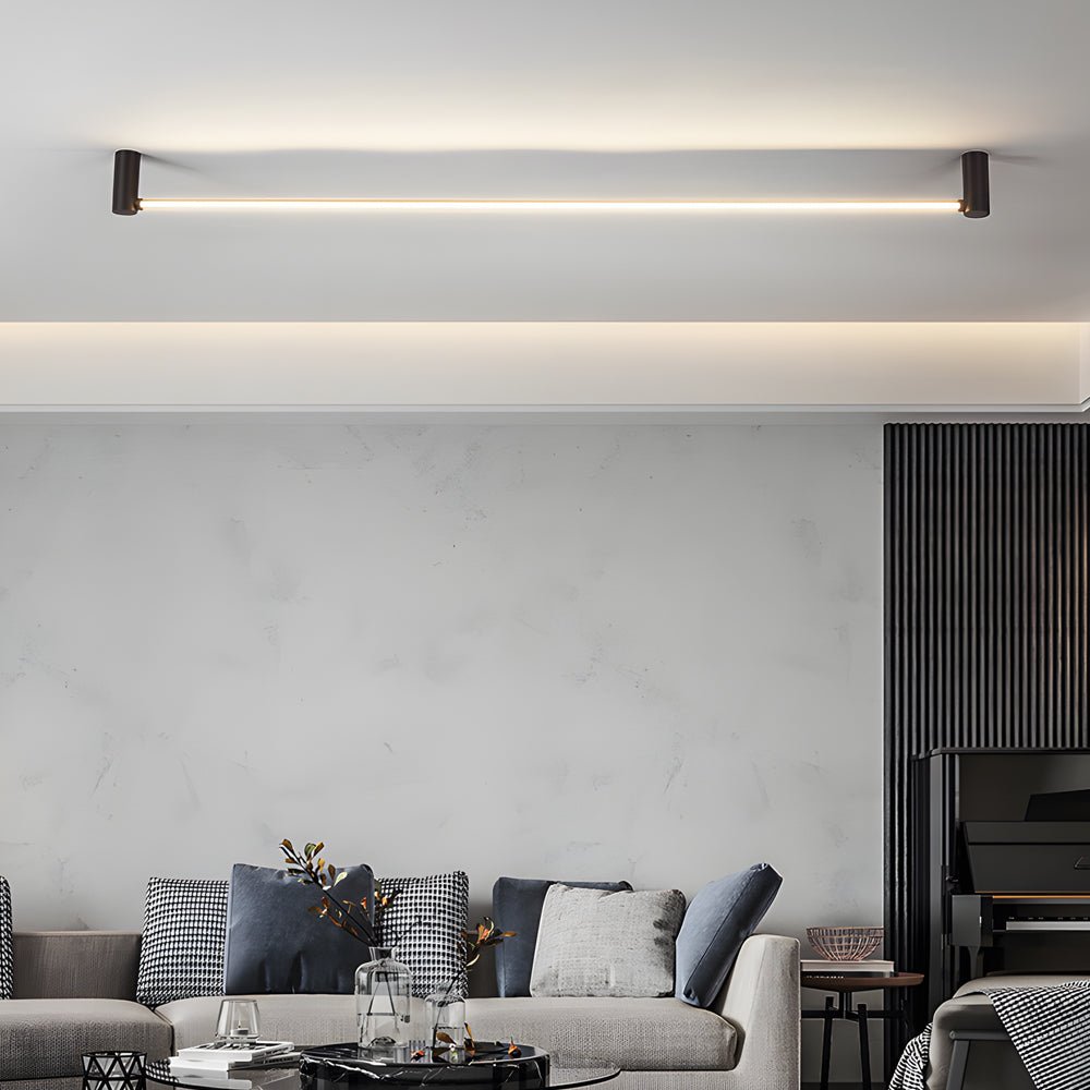 Modern Black LED Linear Ceiling Light - Multiple Sizes Available