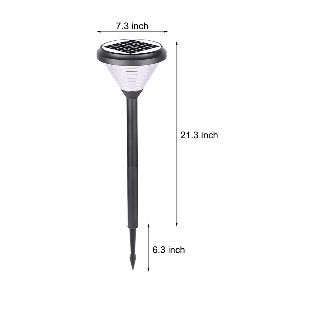 Modern Black LED Solar Pathway Lights 27.6-Inch High with Clear Frosted Lampshade - Outdoor Solar Garden Lighting, Waterproof Landscape Path Lights, Energy Efficient Yard Illumination