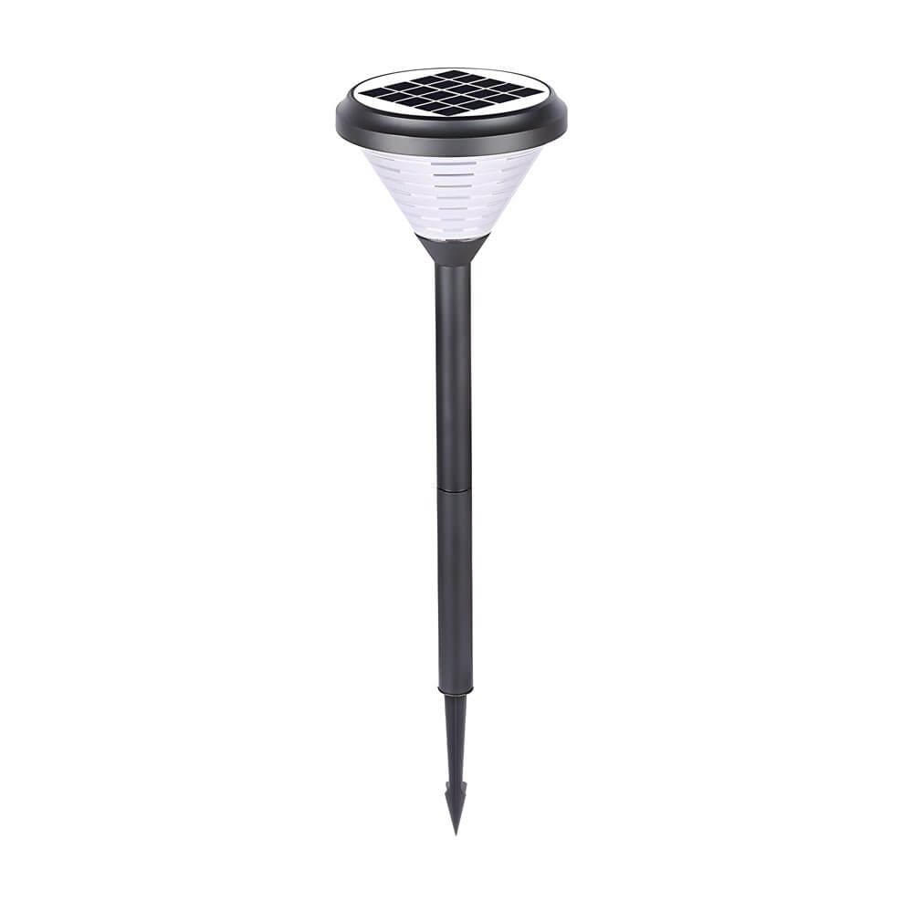 Modern Black LED Solar Pathway Lights 27.6-Inch High with Clear Frosted Lampshade - Outdoor Solar Garden Lighting, Waterproof Landscape Path Lights, Energy Efficient Yard Illumination