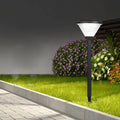 Modern Black LED Solar Pathway Lights 27.6-Inch High with Clear Frosted Lampshade - Outdoor Solar Garden Lighting, Waterproof Landscape Path Lights, Energy Efficient Yard Illumination