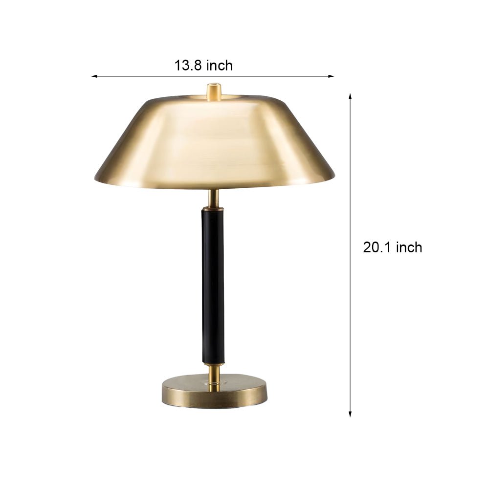 Modern Black Metal and Brass Table Lamp for Living Room Lighting Decor