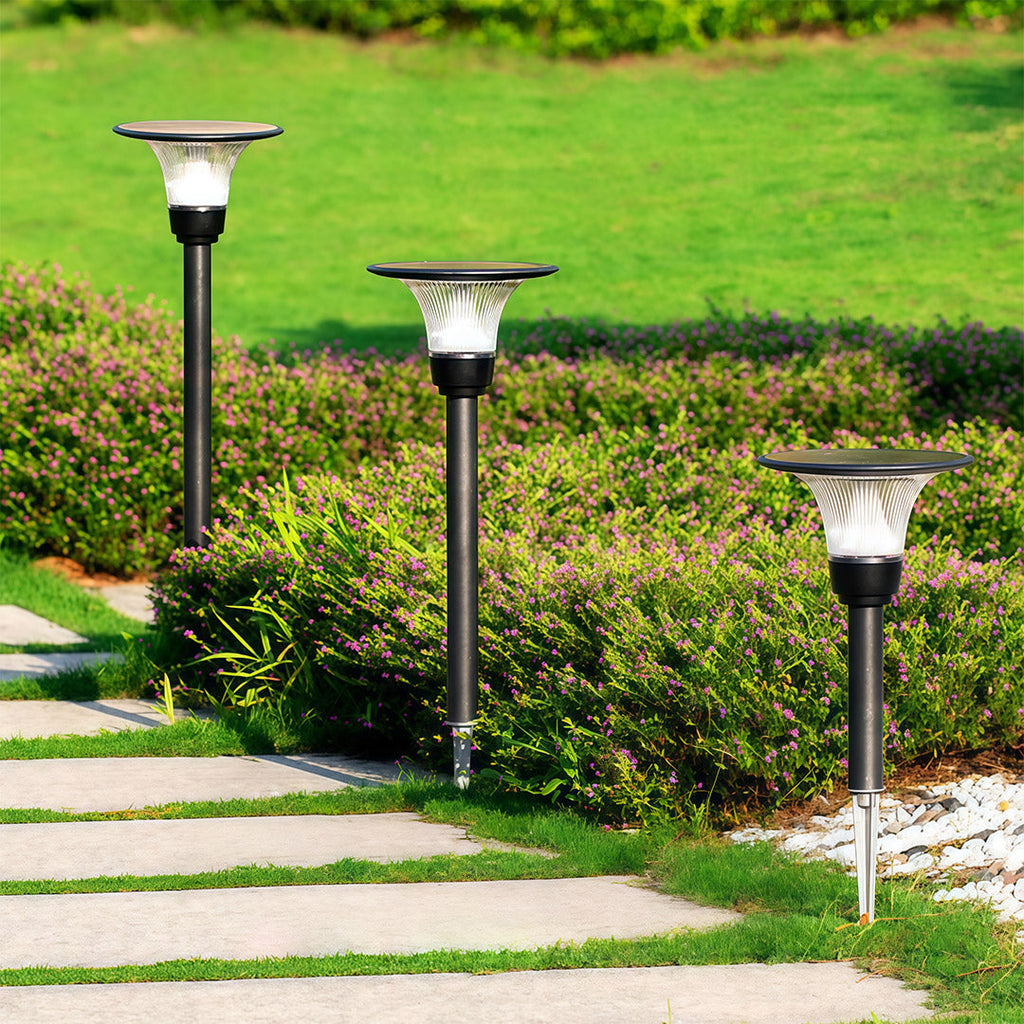 Black Solar Pathway Lights - Outdoor Ground Socket Lamp for Garden Lighting