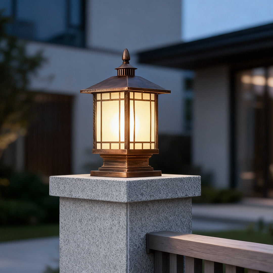 Modern Waterproof Street Light Pillar - Retro Outdoor Lighting Solution