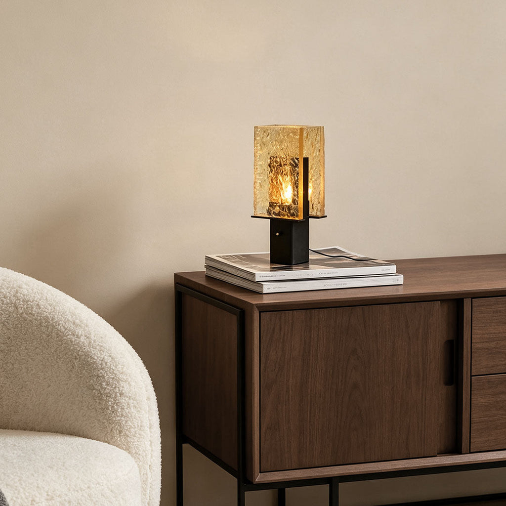 Black Wood Table Lamp - Modern Luxury Minimalist Bedside Light for Elegant Home Decor