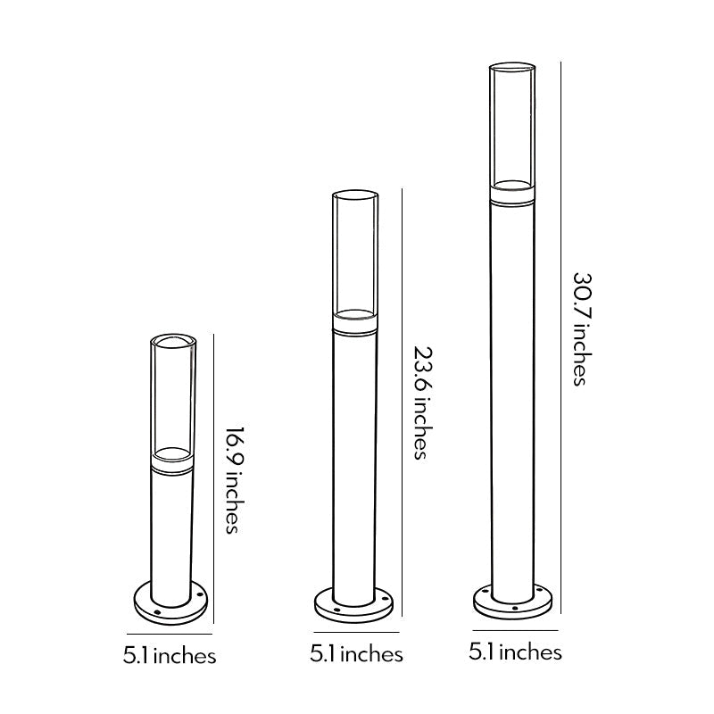 Modern Acrylic Waterproof Bollard Light - Minimalist Outdoor LED Lighting