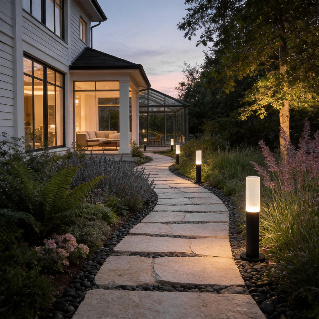 Modern Acrylic Waterproof Bollard Light - Minimalist Outdoor LED Lighting