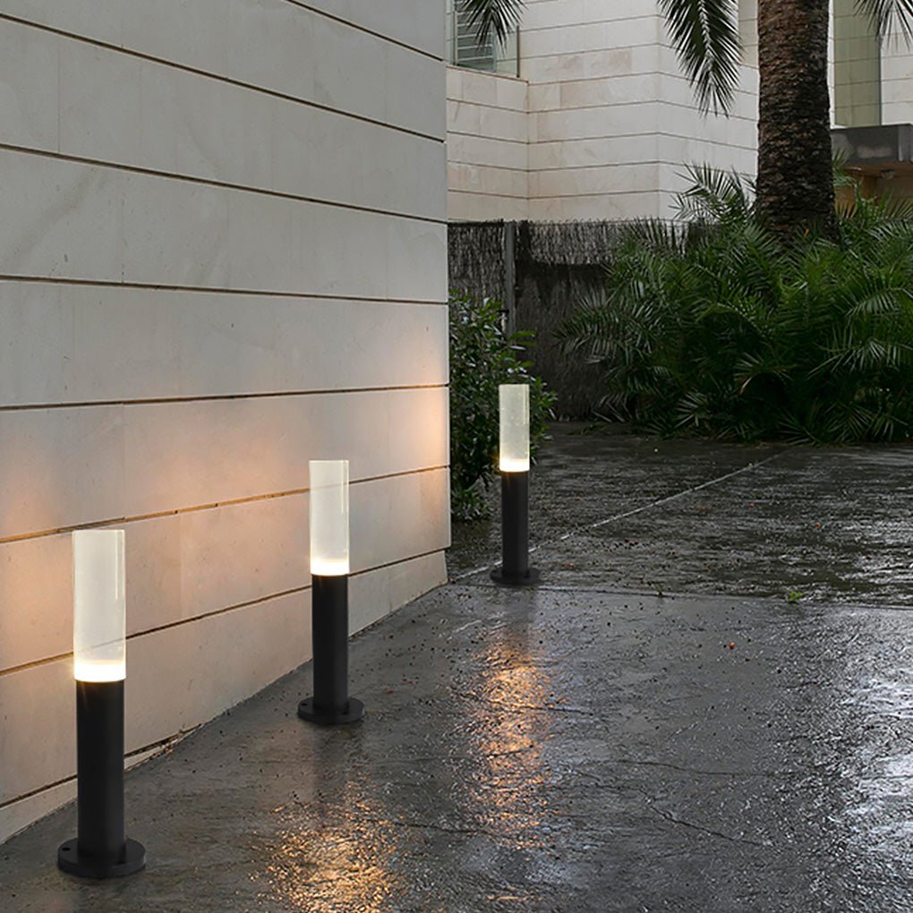 Modern Acrylic Waterproof Bollard Light - Minimalist Outdoor LED Lighting
