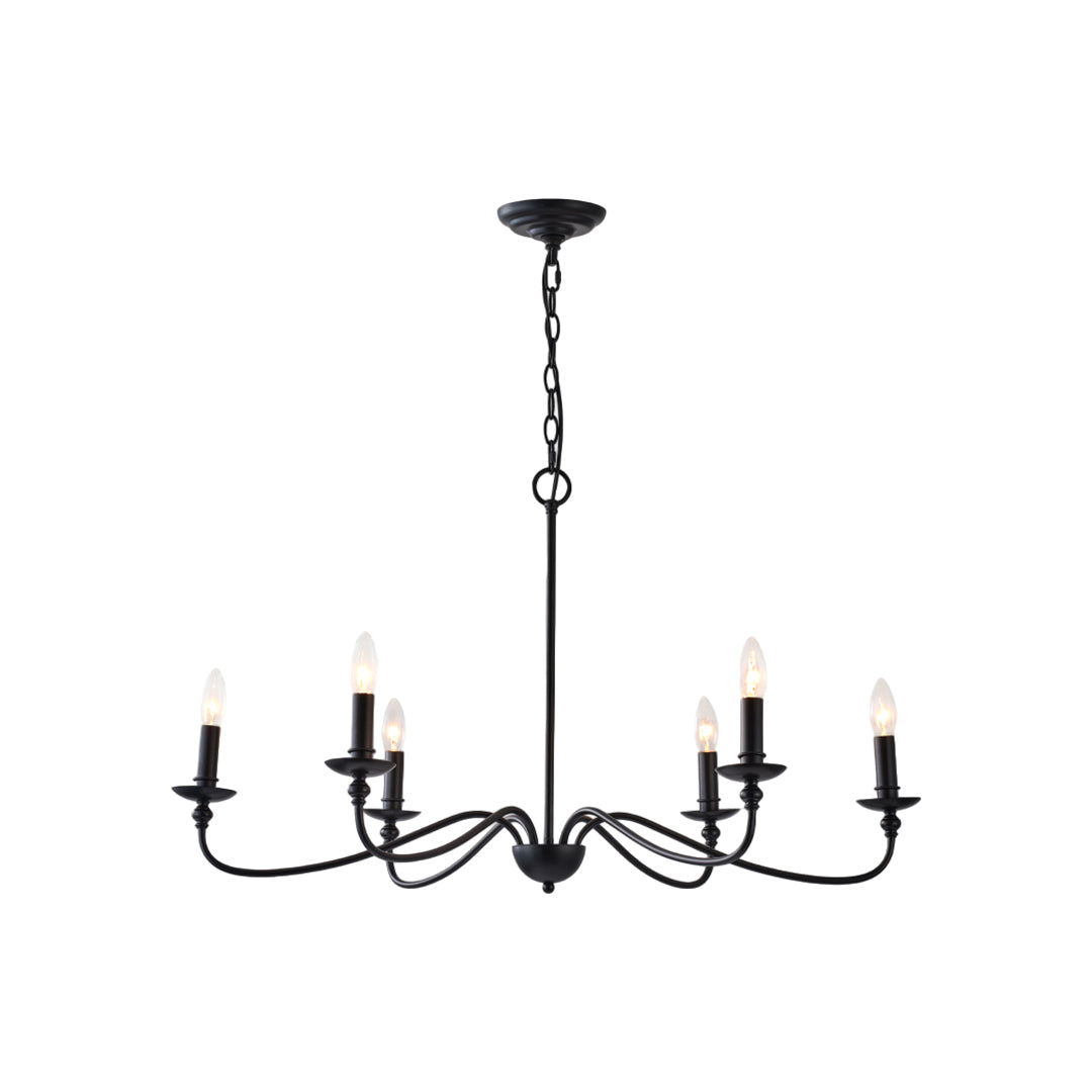 Modern Brass Chandelier Minimalist Candle Light Ceiling Fixture