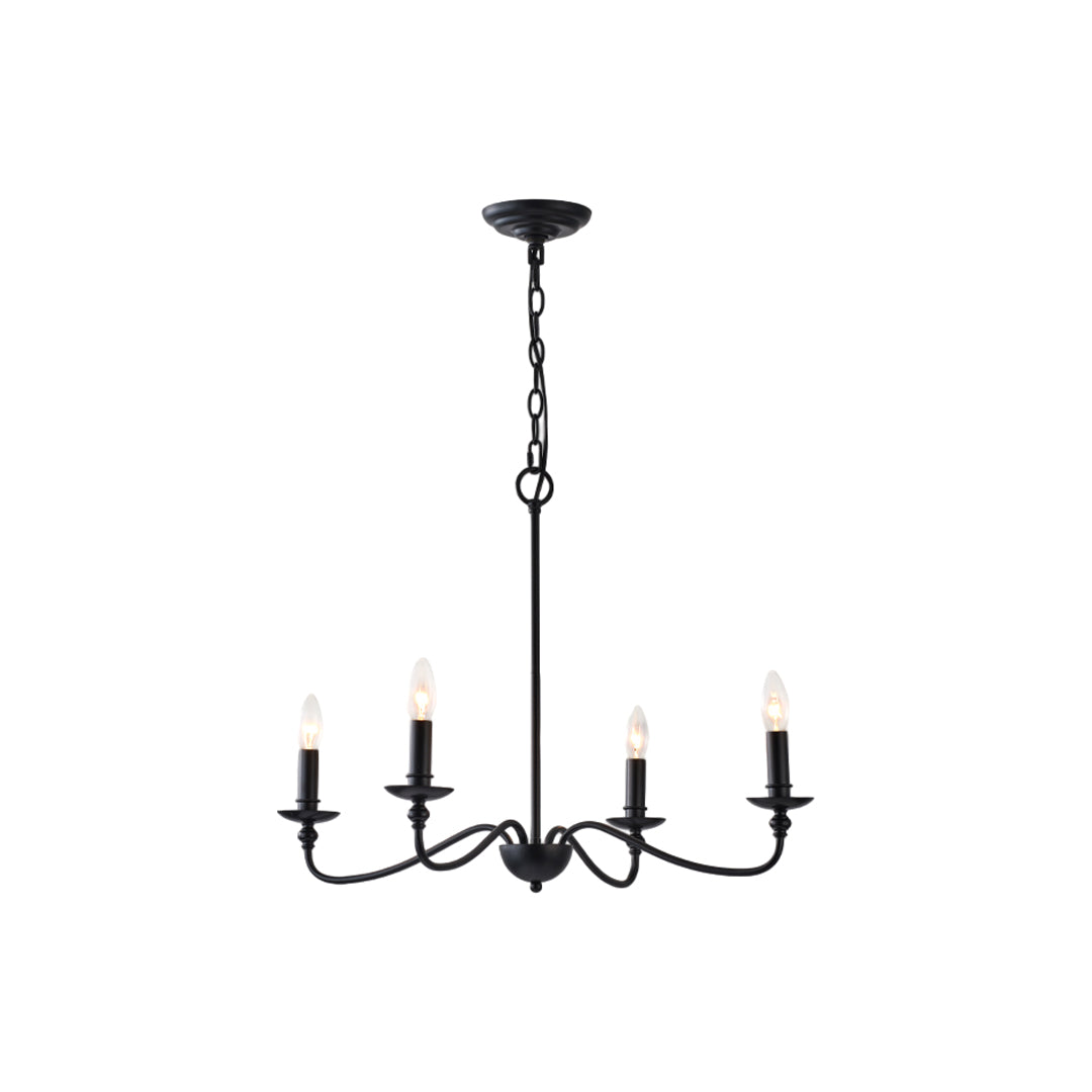 Modern Brass Chandelier Minimalist Candle Light Ceiling Fixture