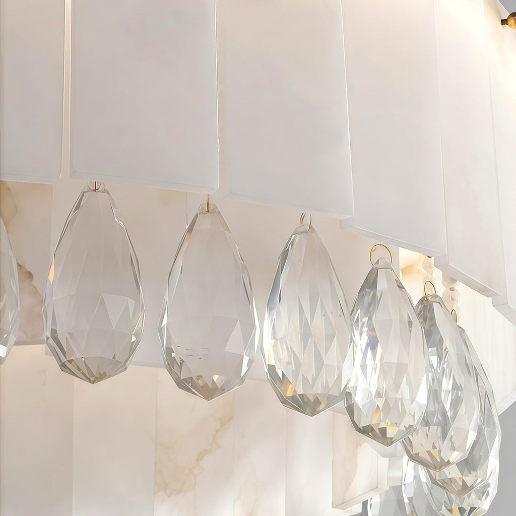 Modern Brass Chandelier Cloud Stone Ceiling Light