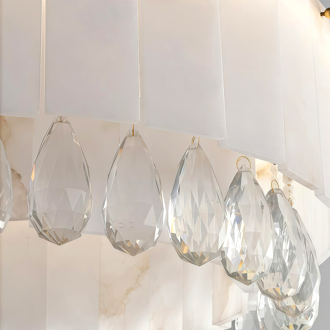 Modern Brass Chandelier Cloud Stone Ceiling Light