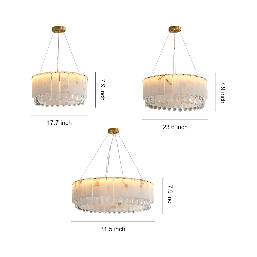 Modern Brass Chandelier Cloud Stone Ceiling Light
