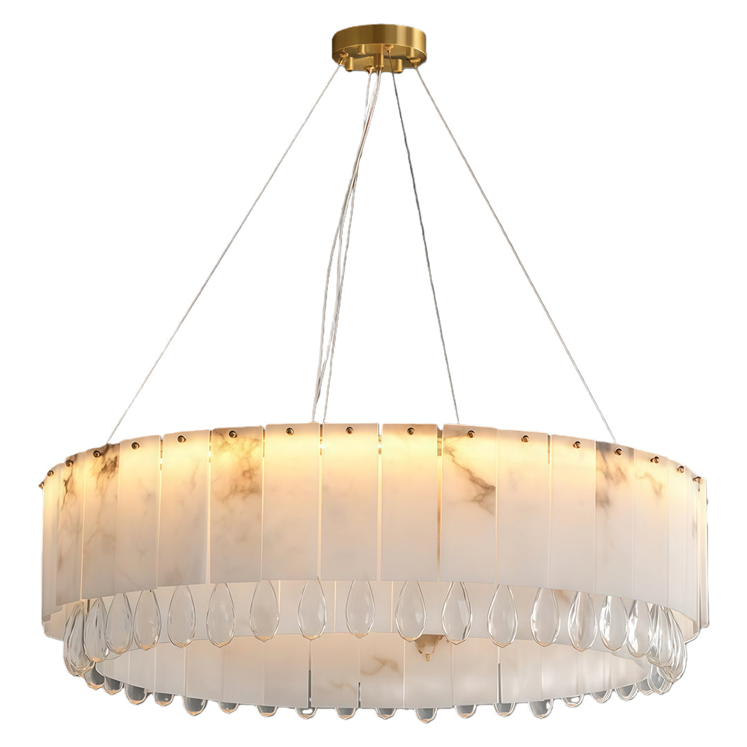 Modern Brass Chandelier Cloud Stone Ceiling Light