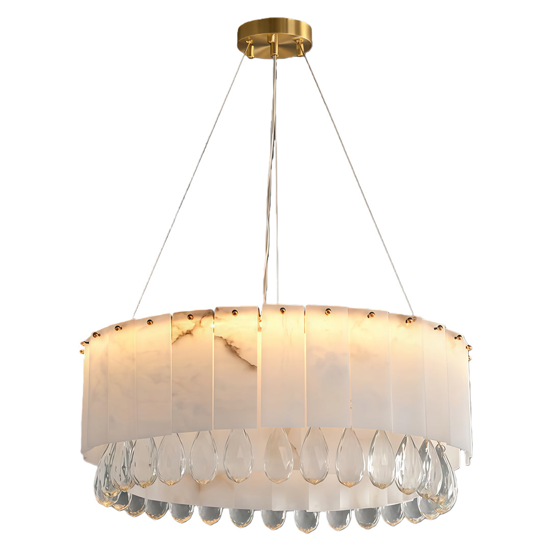 Modern Brass Chandelier Cloud Stone Ceiling Light