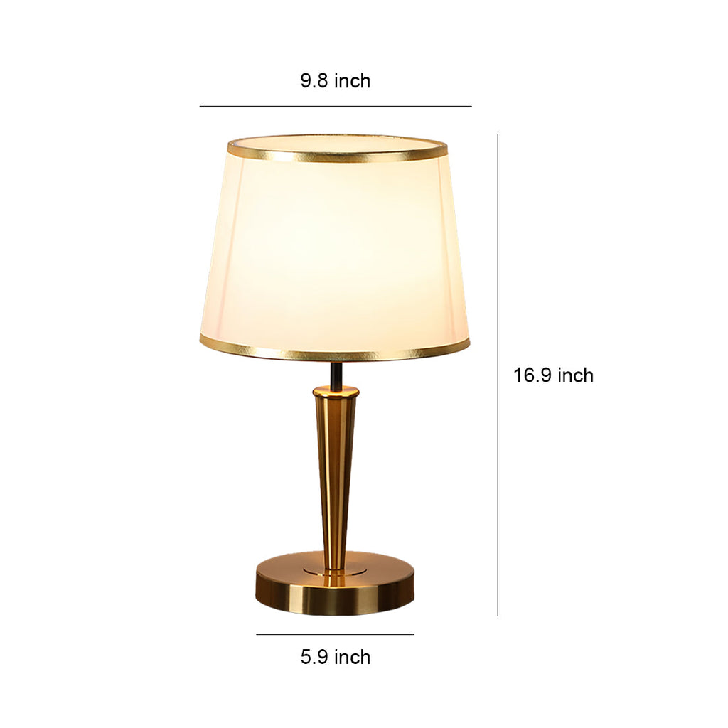Elegant Brass Table Lamp with Fabric Shade - Nordic Design Decor