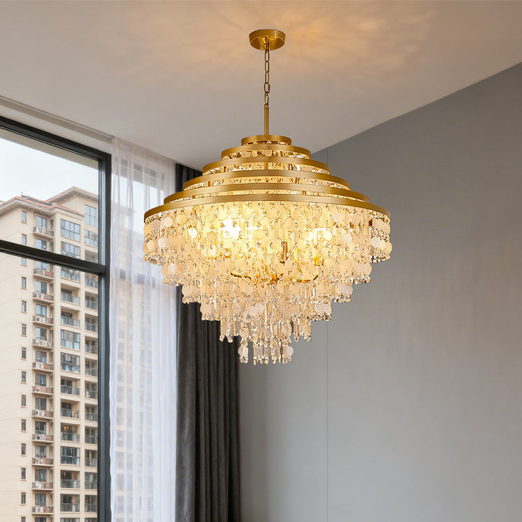 Hanging Shell Chandelier Artful Gyro Ceiling Light