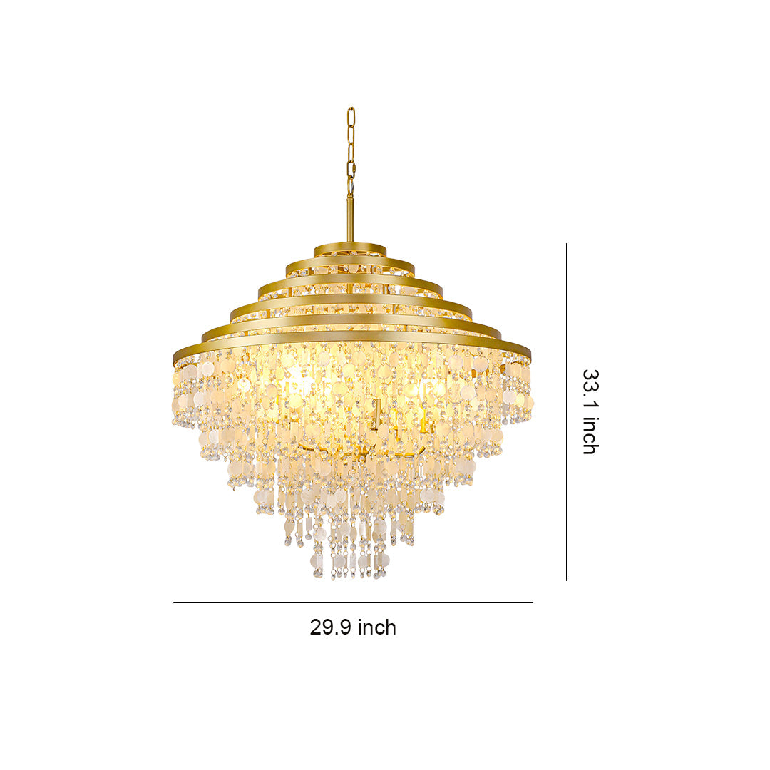 Hanging Shell Chandelier Artful Gyro Ceiling Light
