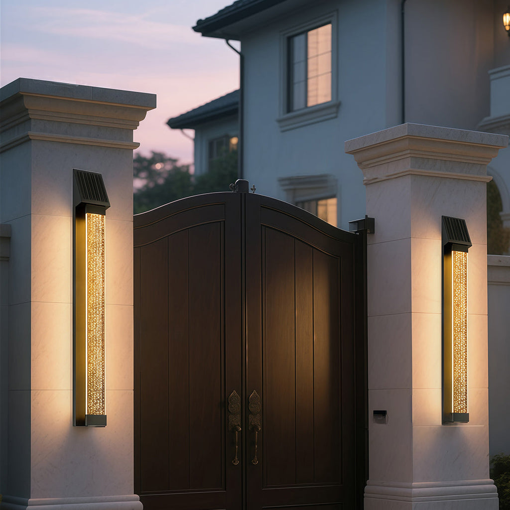 Black Waterproof Solar Outdoor Sconce Light – Energy Efficient Garden Fixture