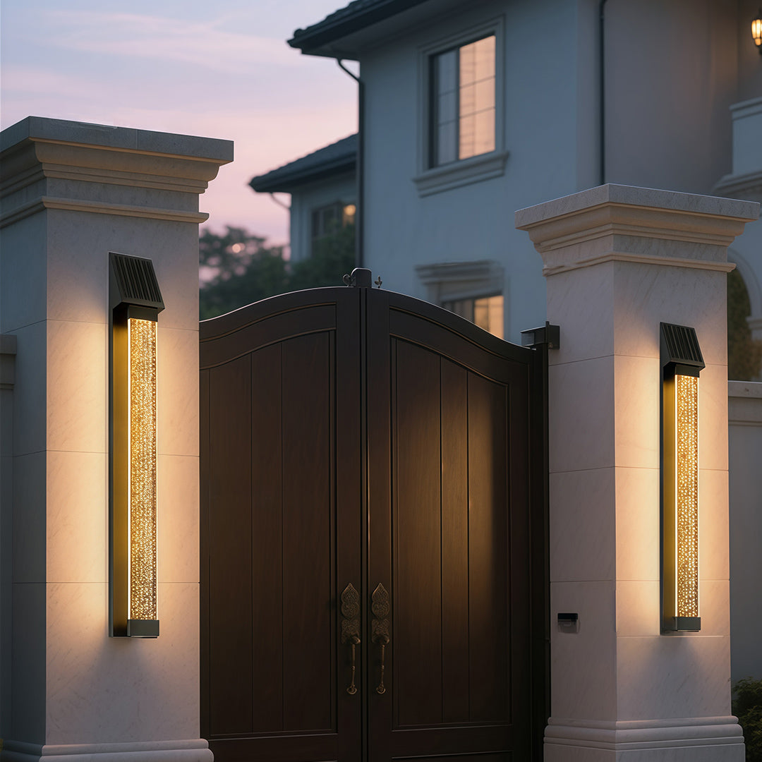 Black Waterproof Solar Outdoor Sconce Light – Energy Efficient Garden Fixture