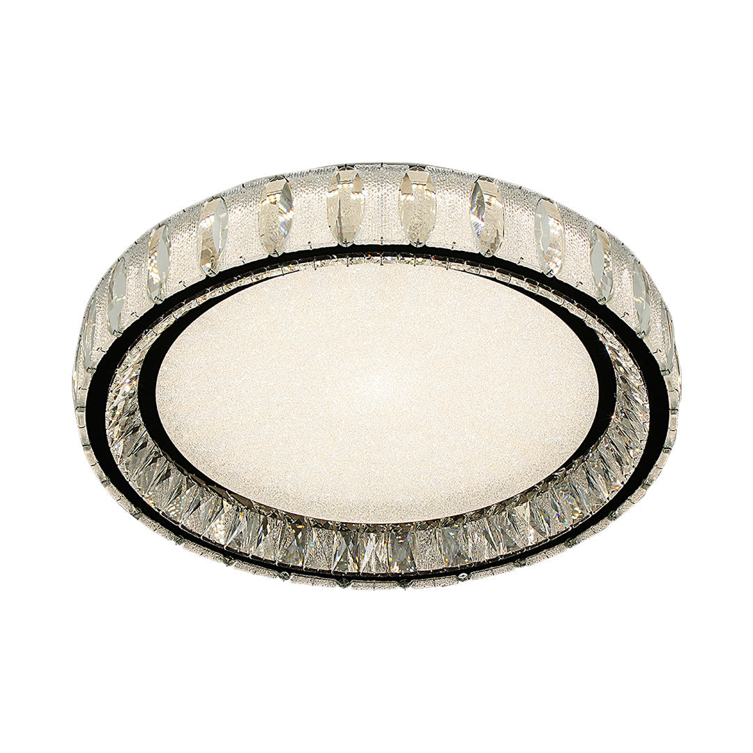 Chrome Flush Mount Light - Luxury Crystal Lighting for Home