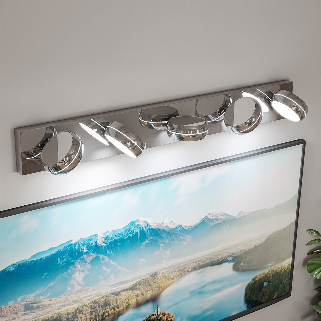 Chrome Bathroom Vanity Light Luxury Minimalist Aluminum Mirror Light Modern Fixtures LED Lighting for Home Decor Stylish Wall Sconce Bright Illumination Contemporary Design Adjustable Anti-Rust High-Quality Finish Energy-Efficient Bathroom Lighting Elegan