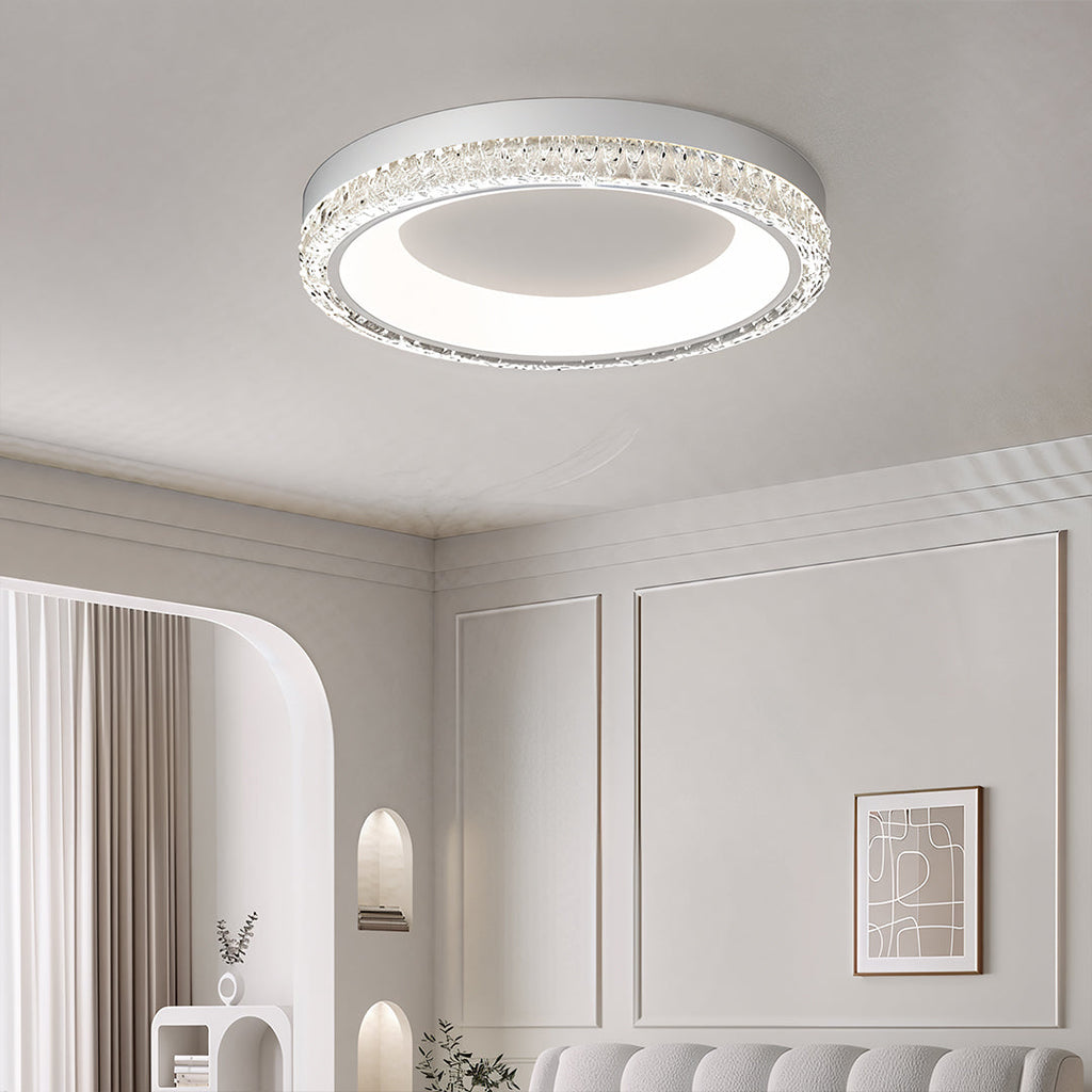 White Flush Mount Ceiling Light - Italian Round Minimalist Lamp