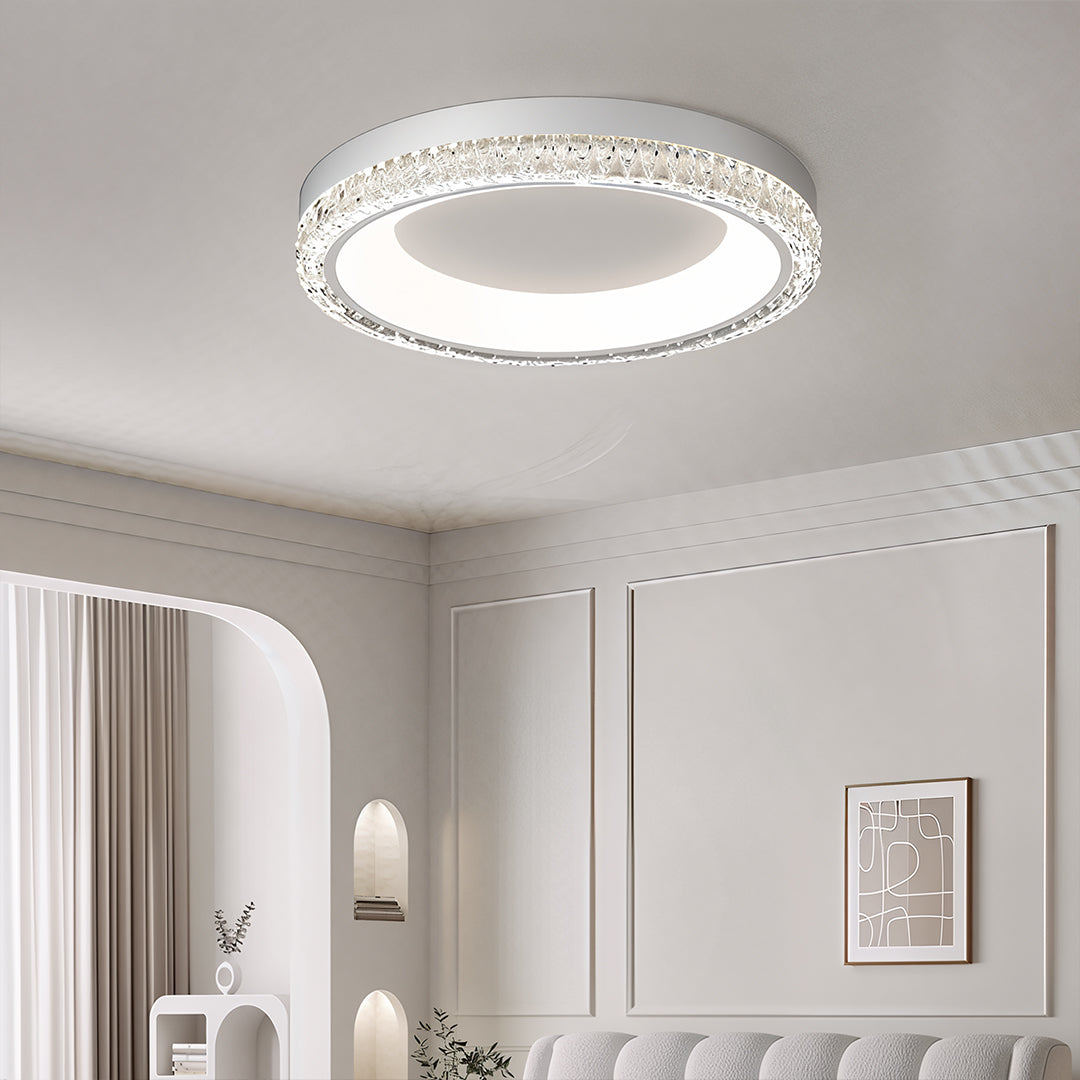 White Flush Mount Ceiling Light - Italian Round Minimalist Lamp